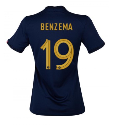 Francja Karim Benzema #19 Koszulka Podstawowych Kobiety MŚ 2022 Krótki Rękaw